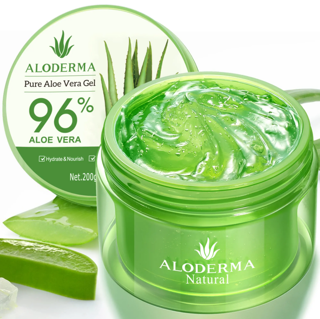 ALODERMA Pure Aloe Vera Gel 96% Organic – Face, Body, Hair & Scalp | 7.05oz