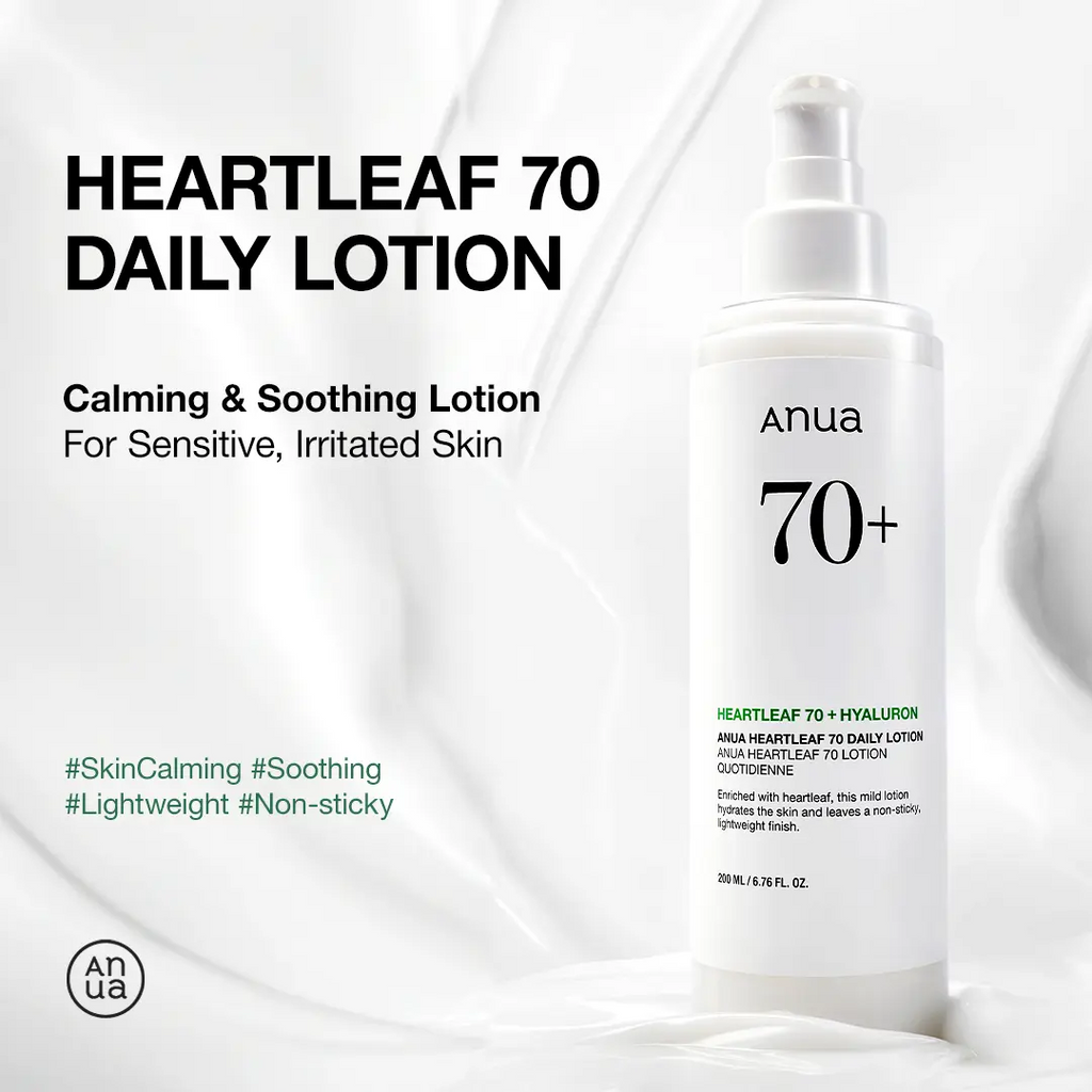 Anua Heartleaf 70% Daily Lotion | Soothing & Hydrating Korean Moisturizer, Oily & Sensitive Skin, 6.76 fl.oz (200ml)