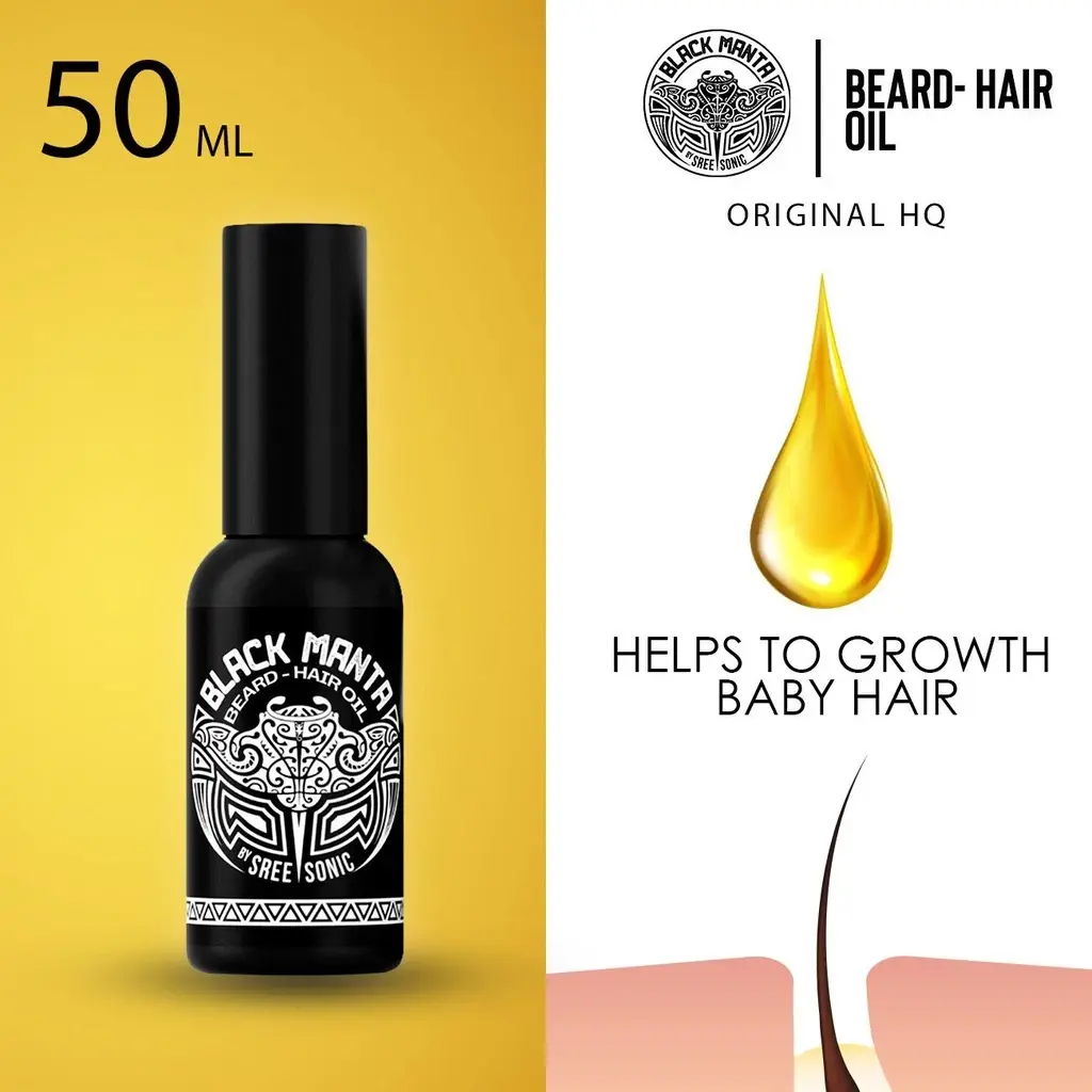 1Pcs Black Manta | Haircare Growth| Beard-Hair Oil 50ML