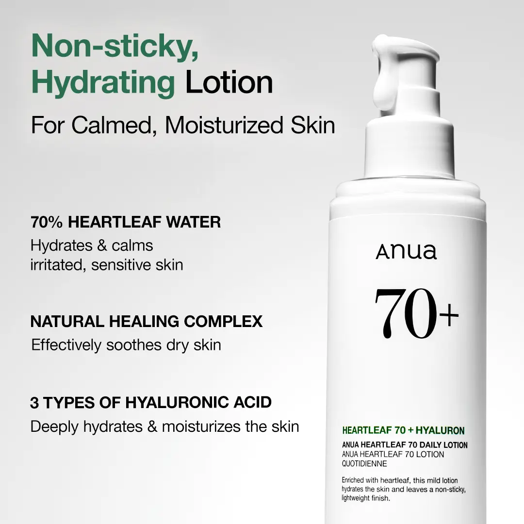 Anua Heartleaf 70% Daily Lotion 6.76 fl.oz. (200ml) – Korean Moisturizer for Oily & Sensitive Skin