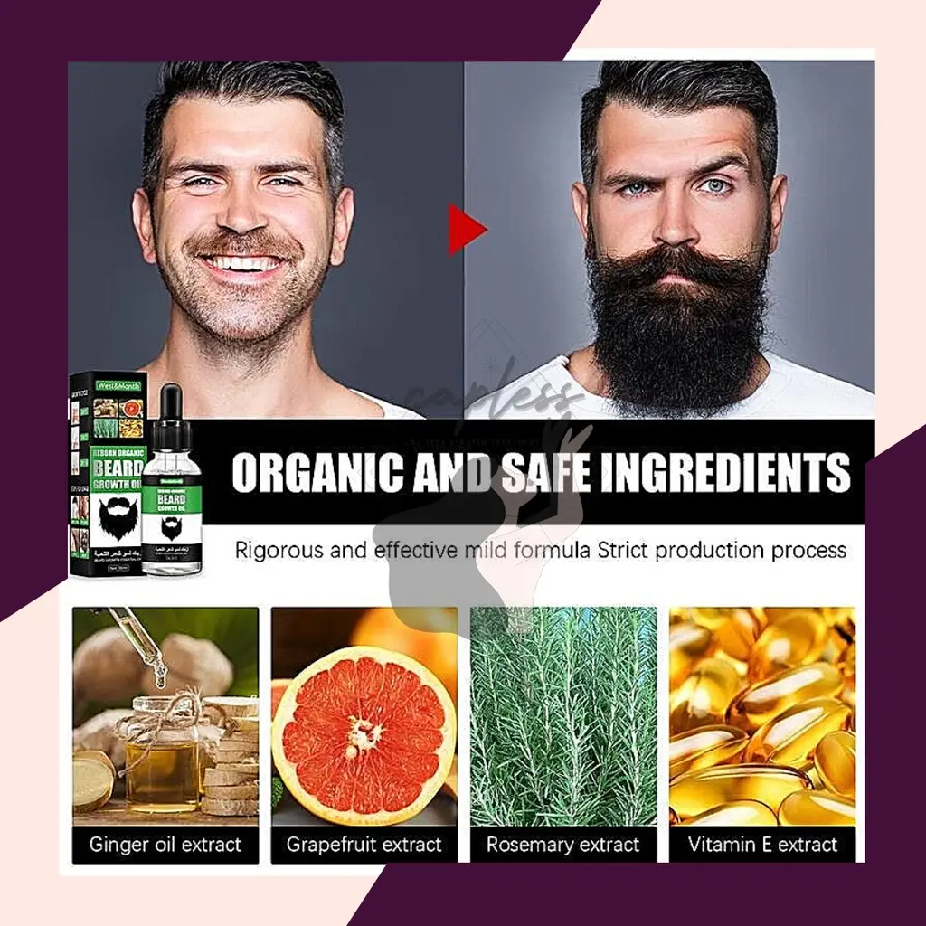 30ml Men Beard Growth Oil Soften Hair Growth Nourishing Beard Moustache Balm Leave-In Beard Enhancer hx012