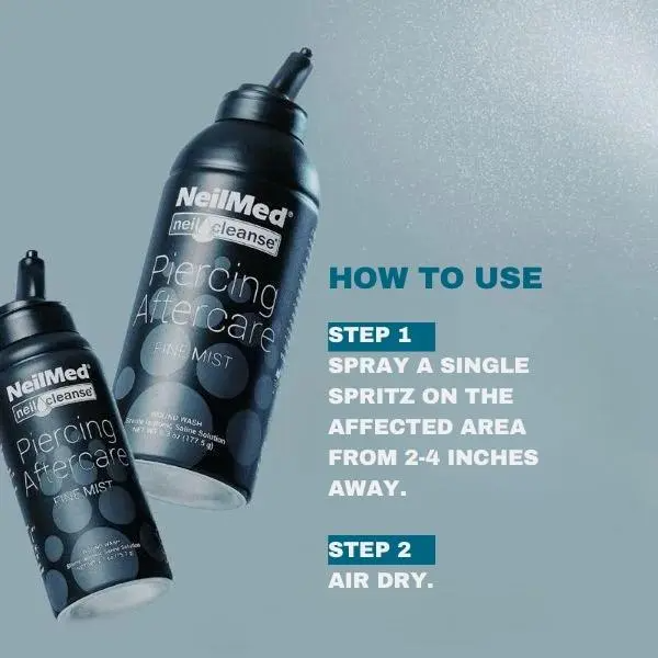 NeilMed NeilCleanse Piercing Aftercare Fine Mist Trio | Sterile Saline Spray, Vegan & Preservative-Free (2×177ml + 1×75ml)