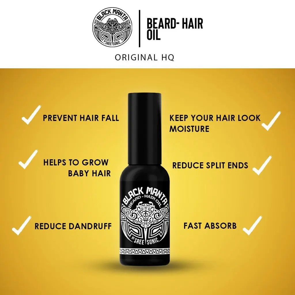 1Pcs Black Manta | Haircare Growth| Beard-Hair Oil 50ML