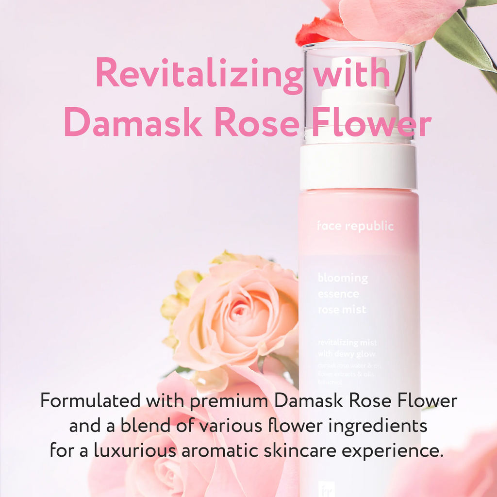 Blooming Essence Rose Mist 100ml – Korean Glass Skin Face Mist with Damask Rose & Bakuchiol | Hydrating, Anti-Aging, Dewy Glow