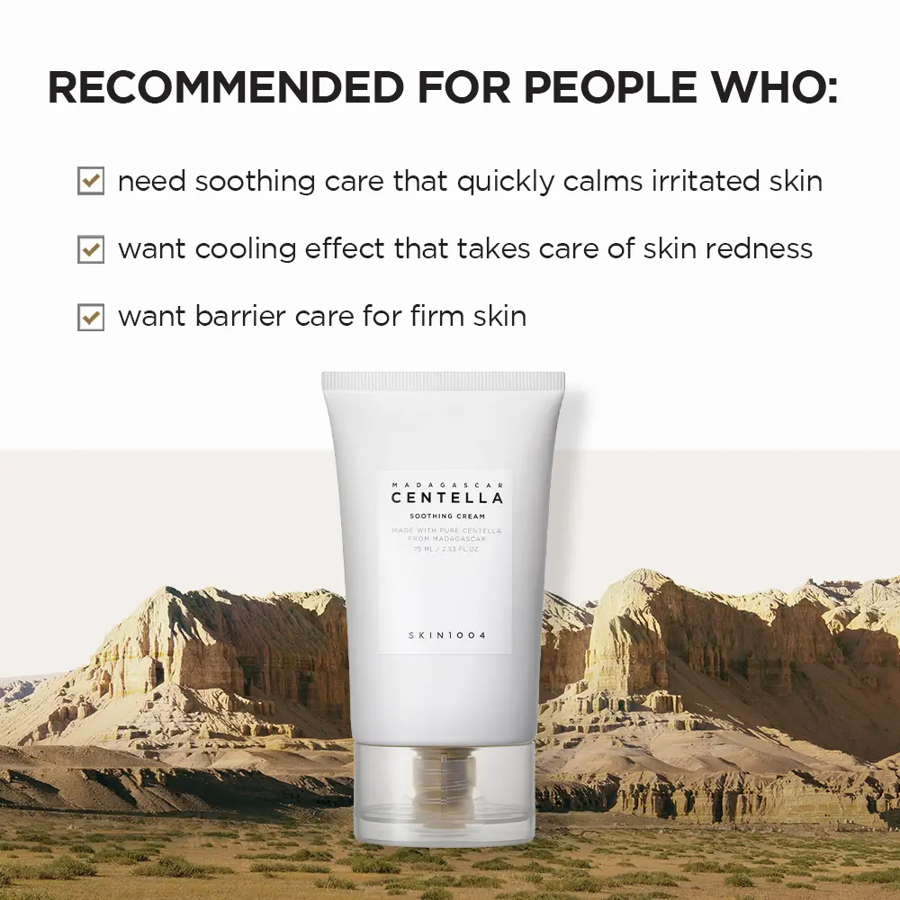 SKIN1004 Madagascar Centella Soothing Cream 75ml – Hydrating Gel Cream for Sensitive Skin