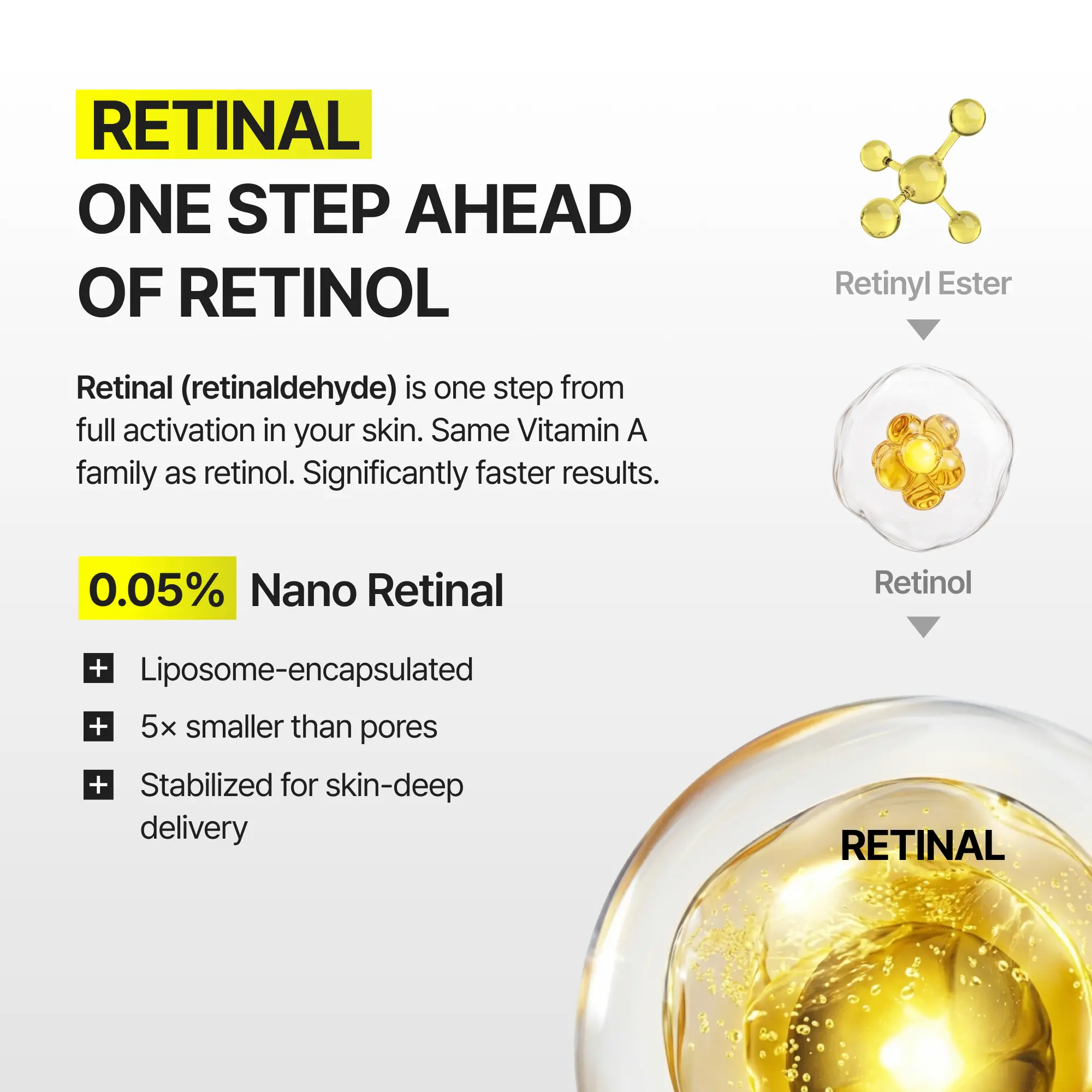 The Vita-A Retinal Shot Tightening Dual Cream | 0.05% Retinal, 3% Matryxyl, 5% Panthenol, High-Strength Retinoid for Anti-Aging, Relief Cream, Wrinkles & Fine Lines, Firmer Skin, 50ml