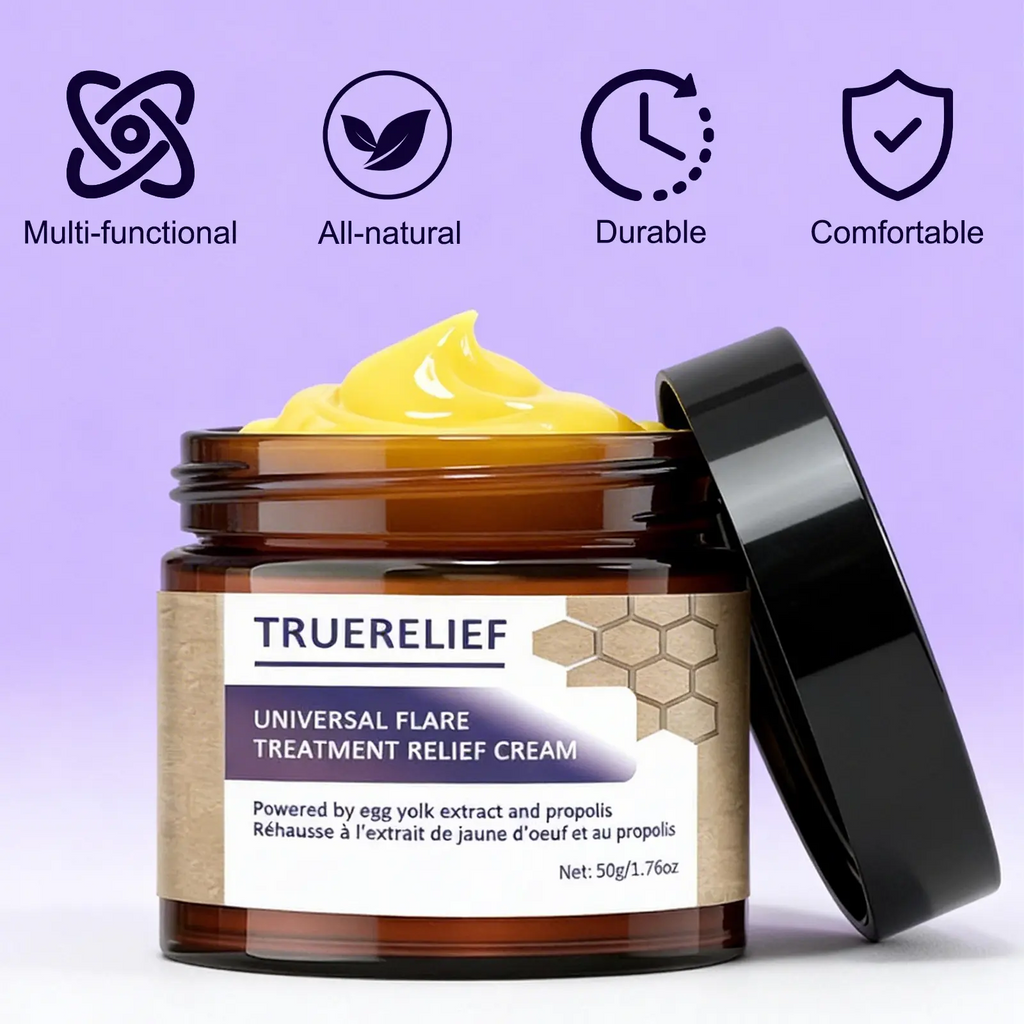 TRUERELIEF Universal Flare Care Cream – Soothes Redness, Irritation & Chafing | Propolis & Egg Yolk Extract | 50g