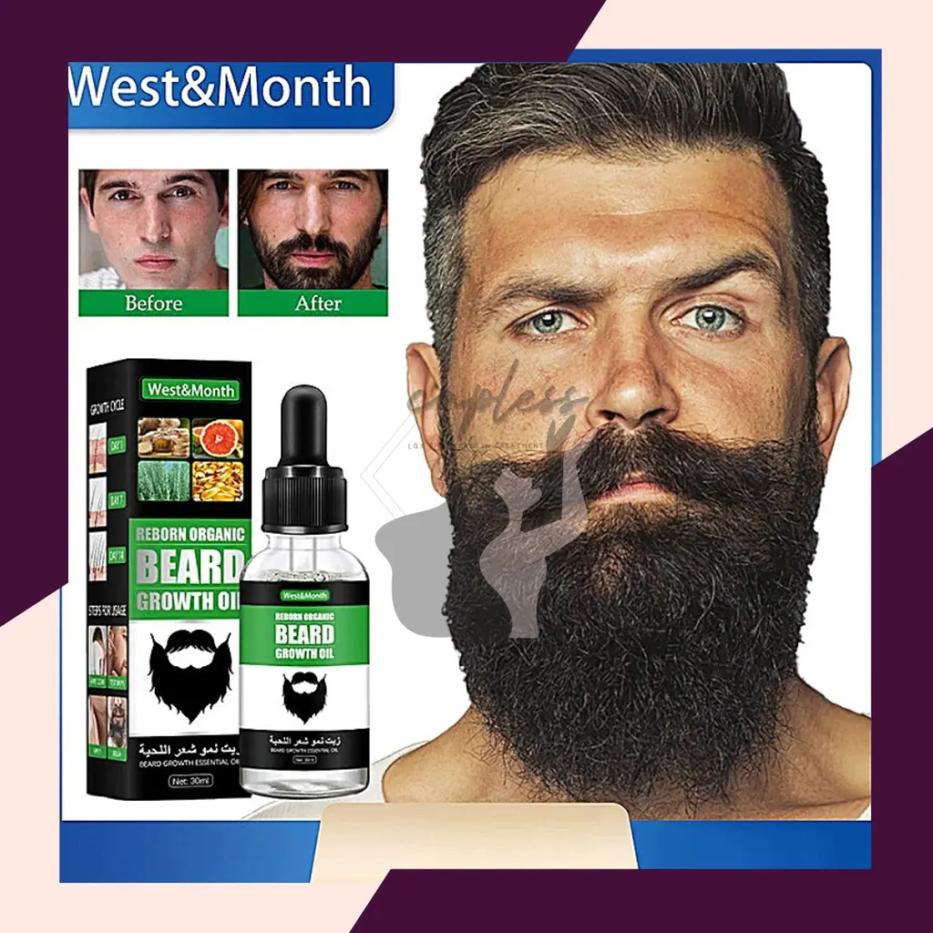 30ml Men Beard Growth Oil Soften Hair Growth Nourishing Beard Moustache Balm Leave-In Beard Enhancer hx012