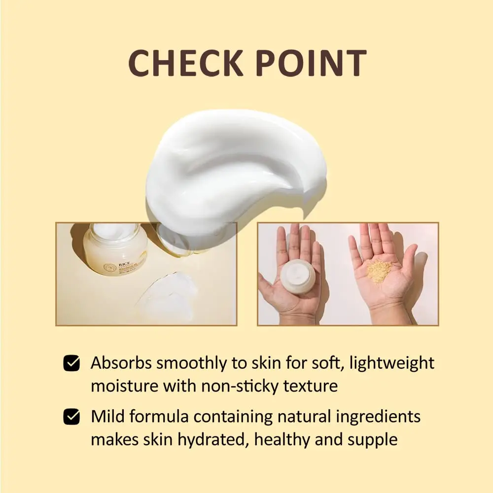 The Face Shop Rice Ceramide Moisturizing Cream | Rice Extract & Rice Bran Oil, Brightening & Hydrating, 50ml
