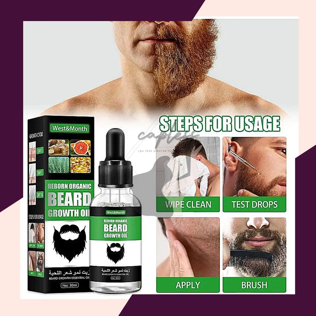 30ml Men Beard Growth Oil Soften Hair Growth Nourishing Beard Moustache Balm Leave-In Beard Enhancer hx012