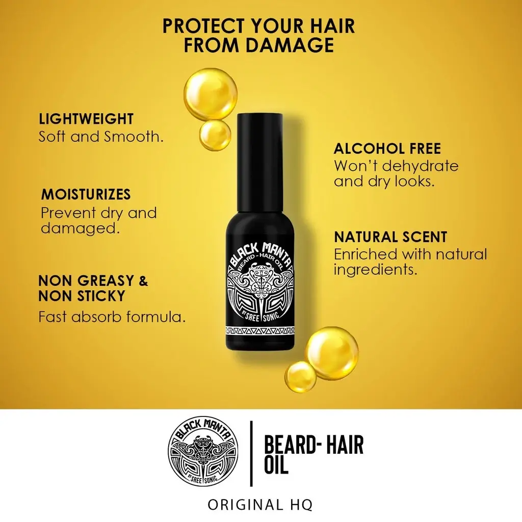 1Pcs Black Manta | Haircare Growth| Beard-Hair Oil 50ML