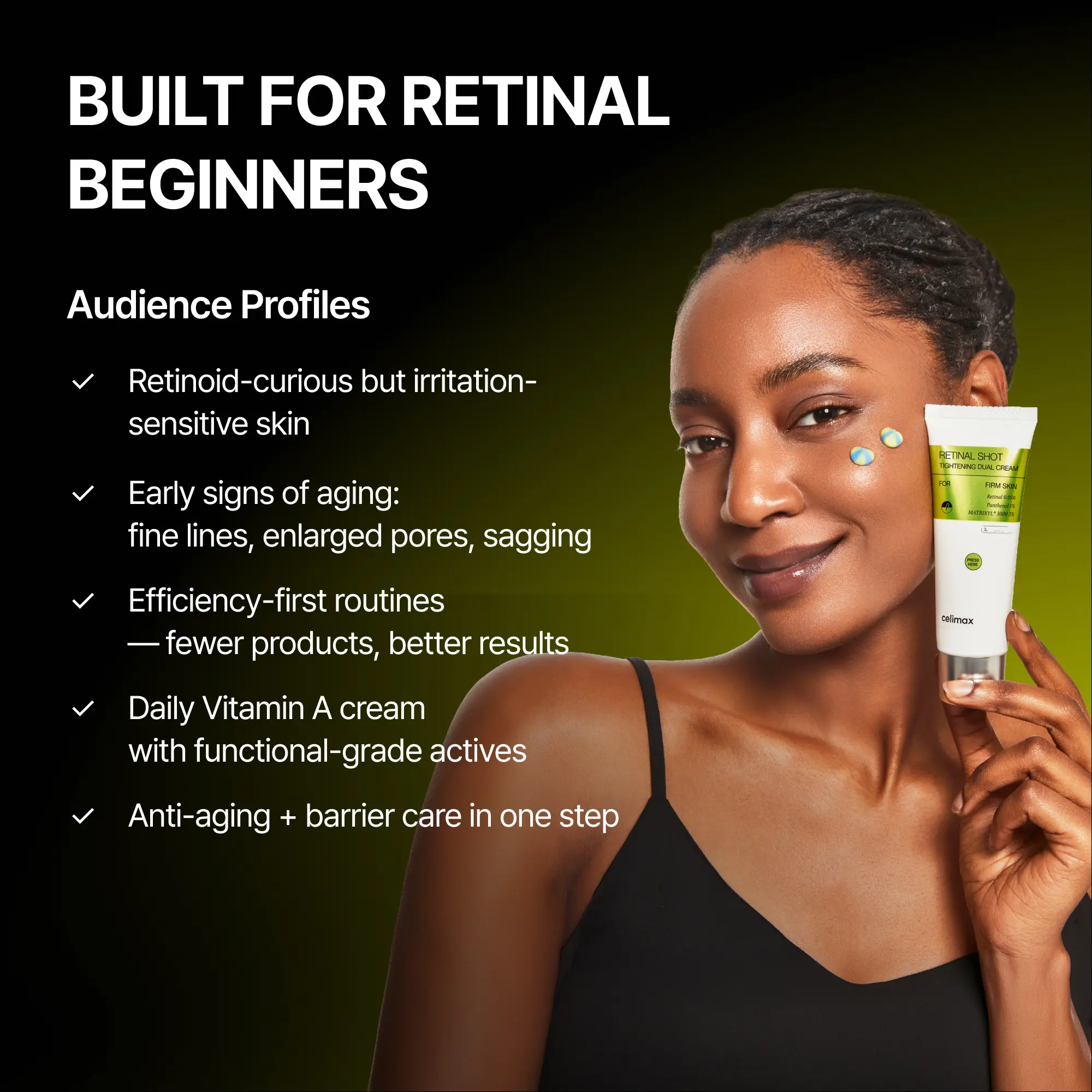 The Vita-A Retinal Shot Tightening Dual Cream | 0.05% Retinal, 3% Matryxyl, 5% Panthenol, High-Strength Retinoid for Anti-Aging, Relief Cream, Wrinkles & Fine Lines, Firmer Skin, 50ml