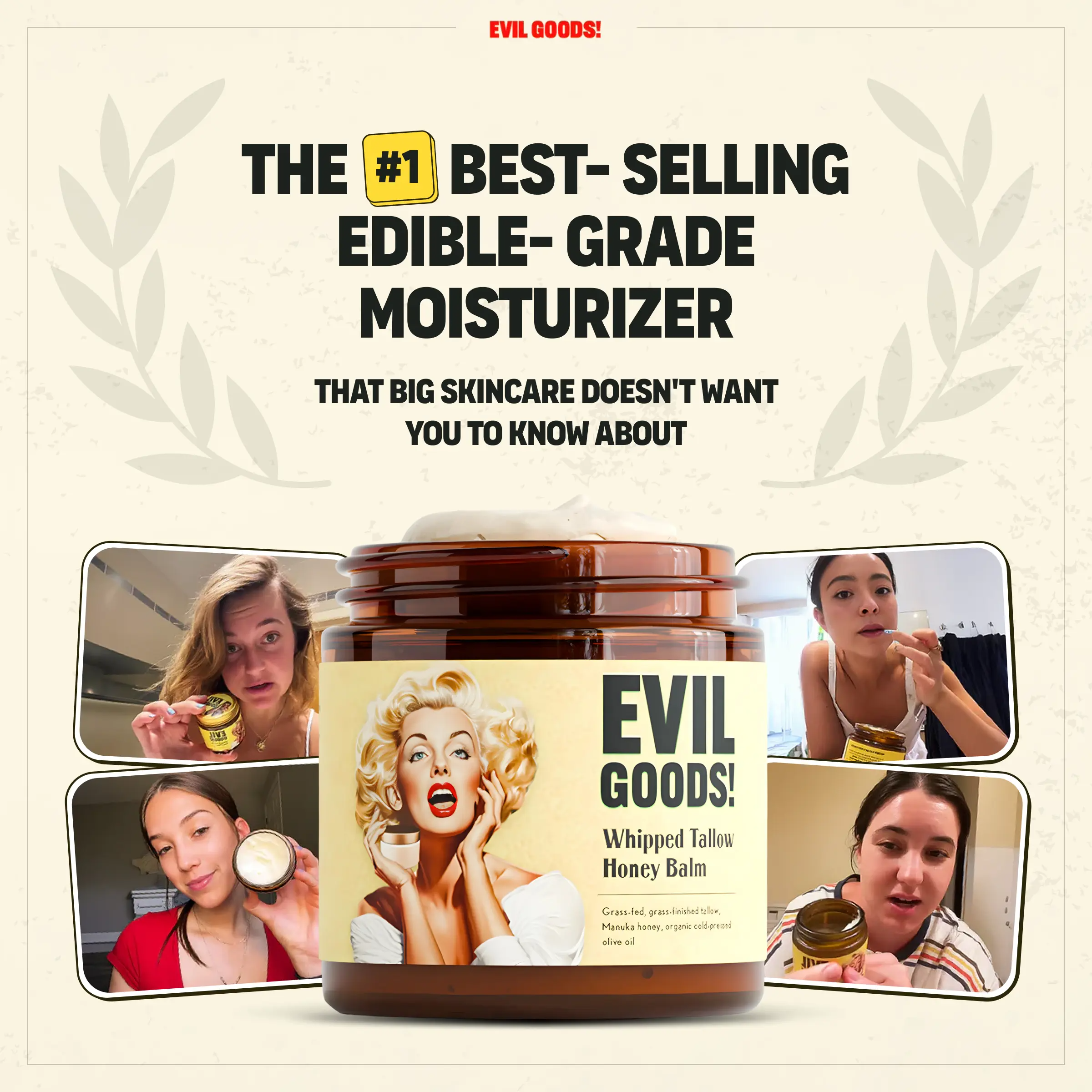 Whipped Beef Tallow and Manuka Honey Balm | 100% Natural | All Skin Types