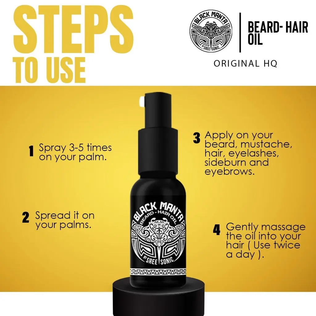 1Pcs Black Manta | Haircare Growth| Beard-Hair Oil 50ML