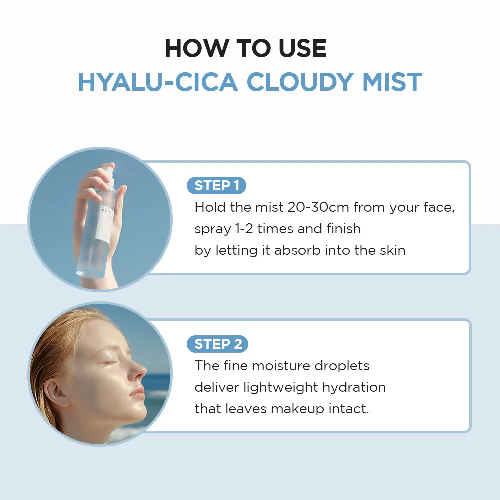SKIN1004 Madagascar Centella Hyalu-Cica Cloudy Mist 4.06 fl oz (120ml) – Hydrating & Calming Face Mist with Green Tea & Hyaluronic Acid