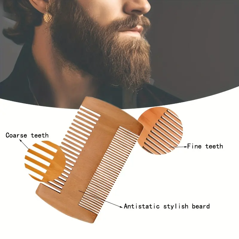 Men's Beard Grooming Kit with Beard Oil, 0.25mm Beard Roller, Brush, Comb, Pouch Hydrating and Gentle Moisturizing for Beard Care and Styling