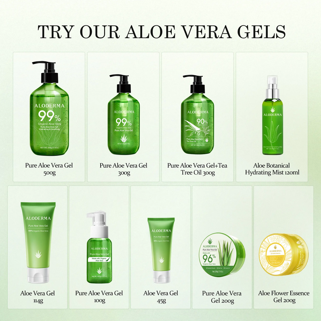 ALODERMA Pure Aloe Vera Gel 96% Organic – Face, Body, Hair & Scalp | 7.05oz